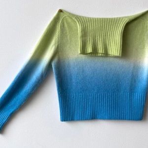 Vintage 90s Y2K Electric Blue & Lime Green Sweater